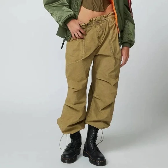 Urban Outfitters sloan nylon baggy balloon pant distressed drawstring - Picture 4 of 6